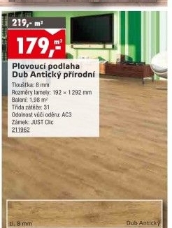 Plovoucí podlaha dub Antický Euroclic