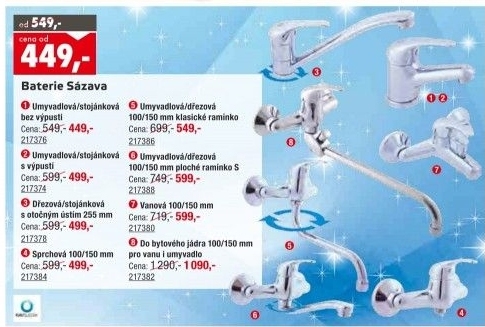 Umyvadlová baterie Sázava Ravslezák