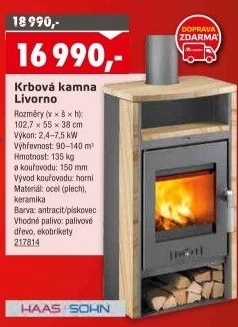Krbová kamna Livorno Haas + Sohn