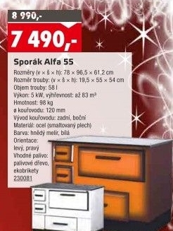 Sporák Alfa 55