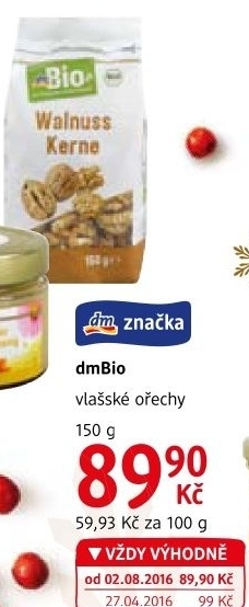 Vlašské ořechy dm Bio