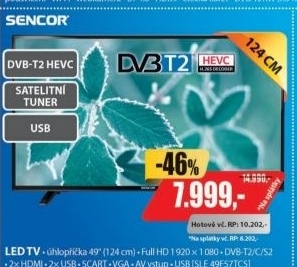 SLE 49F57TCS 124CM LED TVSENCOR