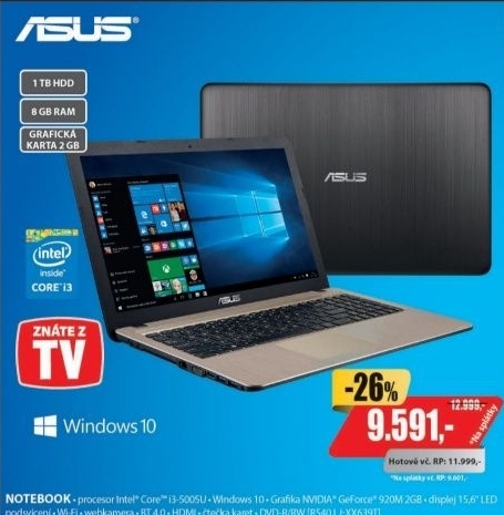 R540LJ-XX639T 15,6 i3 8GB 1T 2G W10 ASUS