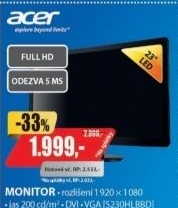 S230HLBbd 23'' LED FULL HD DVI VGA ACER