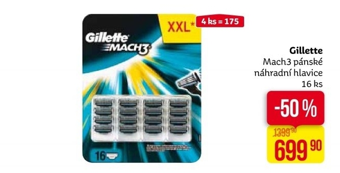 Náhradní hlavice pánské Mach 3 Gillette
