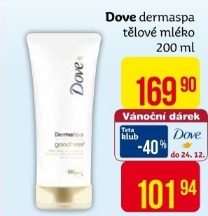 Tělové mléko DermaSpa Dove