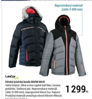 DÍVČÍ LYŽAŘSKÁ BUNDA WARM MAXI TMAVĚ MODRÁ
