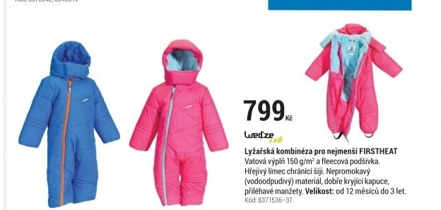 DĚTSKÁ LYŽAŘSKÁ KOMBINÉZA PRO NEJMENŠÍ FIRSTHEAT MODRÁ