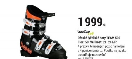 DĚTSKÉ LYŽAŘSKÉ BOTY TEAM 500 ČERNÉ