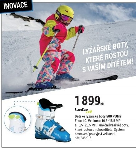 DĚTSKÉ LYŽAŘSKÉ BOTY 500 PUMZI BÍLO-MODRÉ