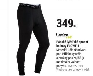 PÁNSKÉ LYŽAŘSKÉ SPODNÍ KALHOTY FLOWFIT ČERNÉ