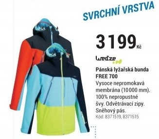 PÁNSKÁ LYŽAŘSKÁ BUNDA FREE 700 MODRO-ORANŽOVÁ