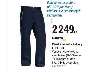 PÁNSKÉ LYŽAŘSKÉ KALHOTY FREE 700 TMAVĚ MODRÉ