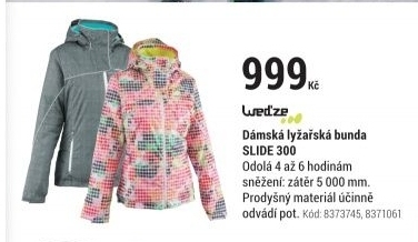 DÁMSKÁ LYŽAŘSKÁ BUNDA SLIDE 300 RŮŽOVÁ
