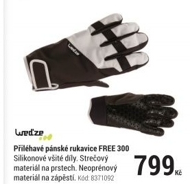 PÁNSKÉ LYŽAŘSKÉ RUKAVICE FREE 300 ŠEDÉ