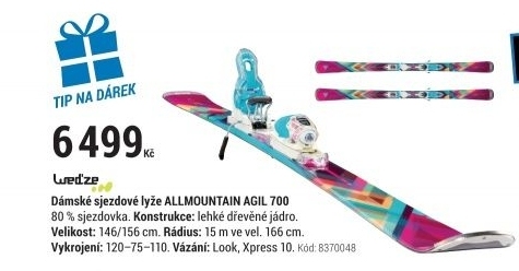 DÁMSKÉ SJEZDOVÉ LYŽE ALLMOUNTAIN AGIL 700 ZELENÉ