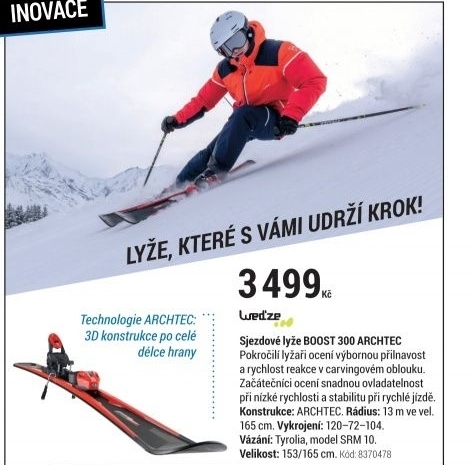 SJEZDOVÉ LYŽE BOOST 300 ARCHTEC ČERVENÉ