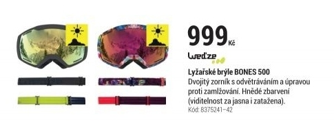 LYŽAŘSKÉ BRÝLE BONES 500 DO KAŽDÉHO POČASÍ RŮŽOVÉ