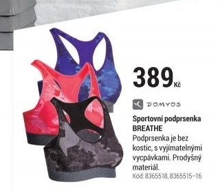 SPORTOVNÍ PODPRSENKA BREATHE ČERNÁ