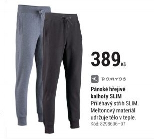 PÁNSKÉ HŘEJIVÉ KALHOTY SLIM NA FITNESS ČERNÉ