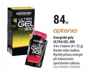 ENERGETICKÉ GELY ULTRA GEL 300 BANÁNOVÉ 4 × 32 G