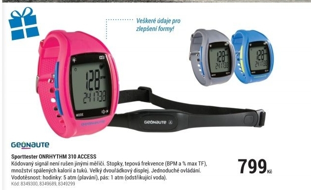 HODINKY ONRHYTHM 310 ACCESS S KÓDOVANÝM HRUDNÍM PÁSEM ŠEDÉ