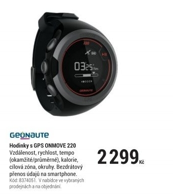 HODINKY S GPS ONMOVE 220 ČERNÉ