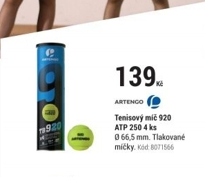 TENISOVÝ MÍČ 920 ŽLUTÝ 4 KUSY ATP 250