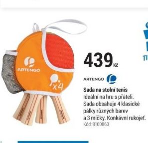 SADA NA STOLNÍ TENIS – 4 RAKETY A 3 MÍČE