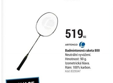 RAKETA NA BADMINTON PRO DOSPĚLÉ 800 ŽLUTO-ČERNÁ