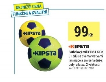 FOTBALOVÝ MÍČ FIRST KICK VELIKOST 5 ZELENO-MODRÝ