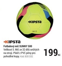 FOTBALOVÝ MÍČ SUNNY 500 VELIKOST 5 ŽLUTO-RŮŽOVO-ČERNÝ