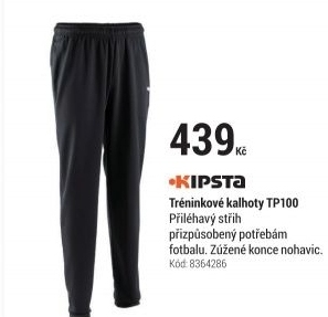 TRÉNINKOVÉ KALHOTY TP100 ČERNÉ