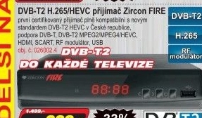 DVB-T2 H.265/HEVC přijímač Zircon FIRE