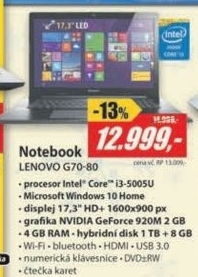 G70-80 17,3 i3 4GB 1T+8GB 2G W10