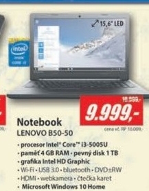 B50-50 15,6 i3-5005U 4GB 1TB W10