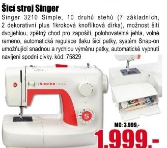 Šicí stroj Singer 3210