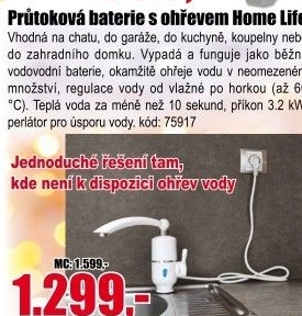Vodovodní baterie s elektrickým ohřevem vody Termo Quick HomeLife