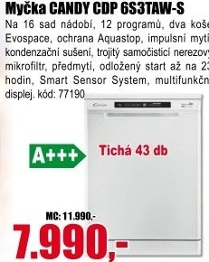 Myčka Candy CDP 6S3TAW-S
