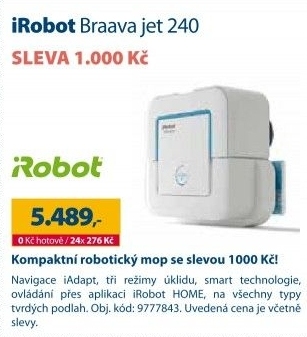 Robotický mop iRobot Braava jet 240