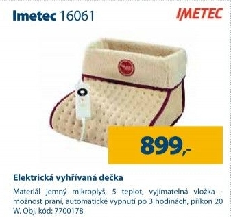 Elektrická vyhřívaná deka IMETEC 16061