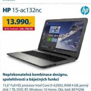 Notebook HP 15-ac132nc