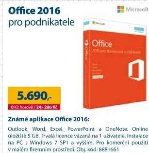Microsoft Office 2016 pro podnikatele