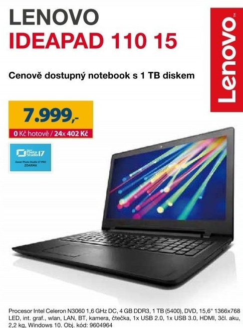Notebook Lenovo IdeaPad 110 15