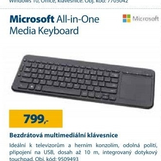 Bezdrátová klávesnice Microsoft All-in-One Media Keyboard