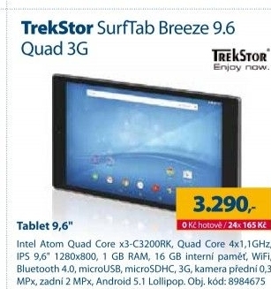 Tablet Trekstor SurfTab Breeze 9.6 Quad 3G