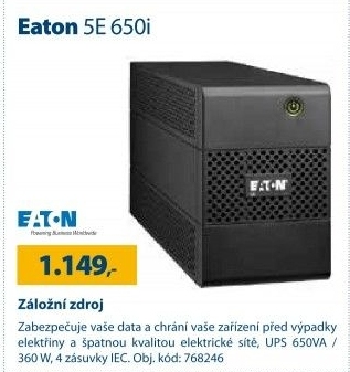 Záložní zdroj Eaton 5E 650i