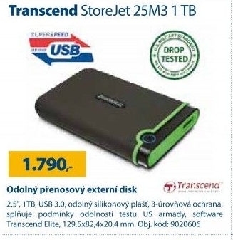 Externí disk Transcend Storejet 25M3 1TB