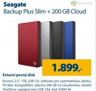 Externí disk Seagate Backup Plus Slim 1TB