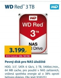 Pevný disk pro datové úložiště WD Red 3
